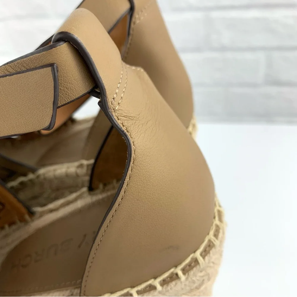 NEW! Tory Burch Basketweave Beige Espadrilles Wedges Size 8.5 $348
